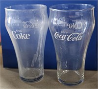 Pair Of Coca-Cola Glasses 6 in. Tall