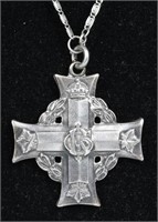 WWI CANADIAN MEMORIAL CROSS & SILVER CHAIN