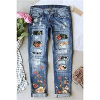 $46  FARYSAYS Women's Ripped Boyfriend Jeans Size