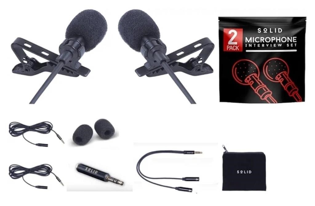 SoLID (TM) Lavalier Lapel Microphone 2 Pack