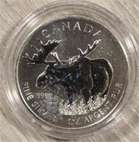 One Ounce Silver Round: Moose