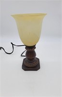 Bronzed base, alabaster glass accent lamp