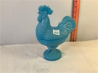 Blue Milk Glass Rooster