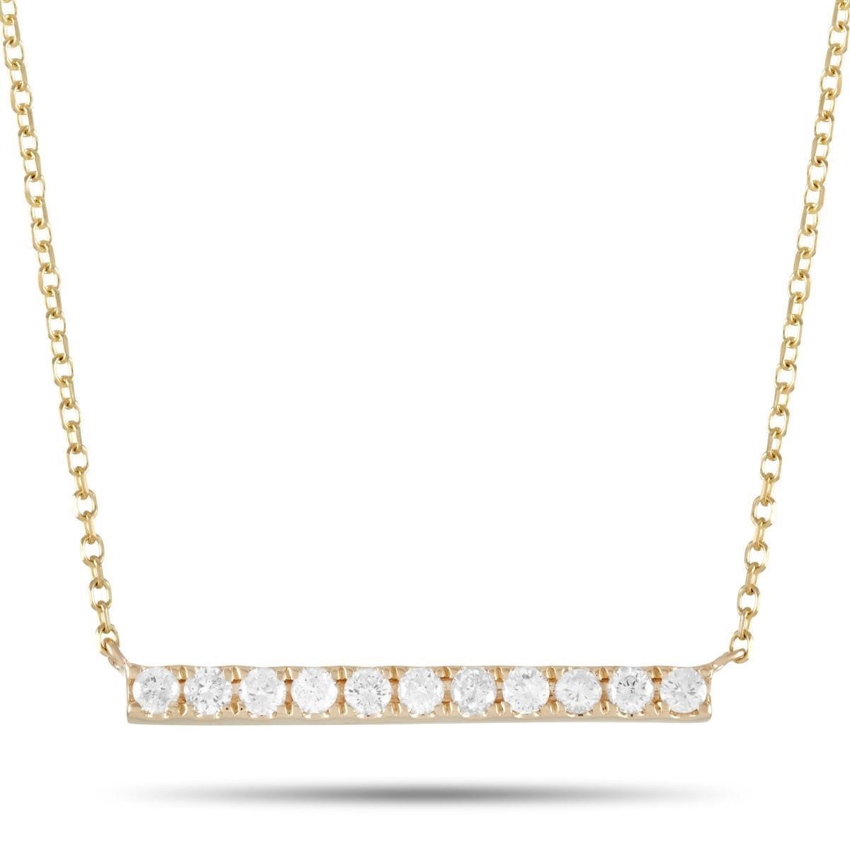 14K Yellow Gold 0.25 ct Diamond Pendant Necklace