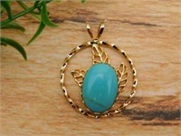 TURQUOISE STONE PENDANT ROCK STONE LAPIDARY SPECIM