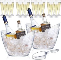 Cunhill 23 Pcs Clear Ice Bucket Set for Parties 4