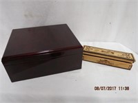 Humidor 10.25 X 9 X 4.5" and Cuban cigar box