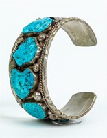 Jewelry Silver Plate Turquoise Cuff Bracelet