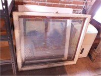 8 vintage chippy white windows, largest is