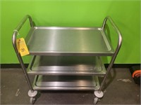 STAINLESS STEEL ROLLING CART WITH 3 SHELVES
