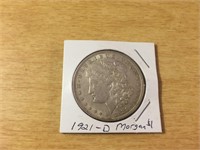 1921-D SILVER MORGAN Dollar in Case