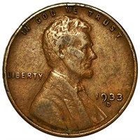 1933-D Lincoln Wheat Penny LIGHT CIRC