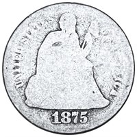1875-CC Seated Liberty Dime NICELY CIRCULATED