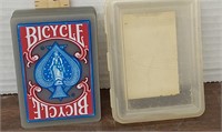 Vtg. Bicycle clear playing cards. Complete w/case