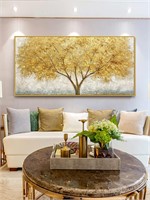 Gold Tree of Life Canvas Wall Art for Bedroom-Larg