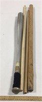 Wooden handle, dowels, & metal Worth baseball bat