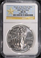 2012 (W) SILVER EAGLE NGC MS-70 FRIST RELEASE