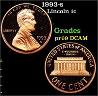 Proof 1993-s Lincoln Cent 1c Grades GEM++ Proof De