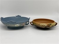 Roseville Pottery Cosmos & Freesia Bowls.