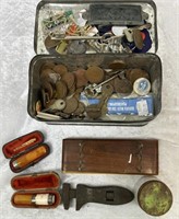 Vintage Tin Full of Quirky Collectables