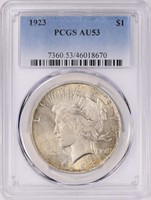 1923 Peace Silver Dollar PCGS AU-53