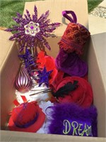 Whole box of red hat lady ornaments