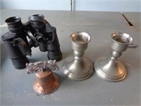 Bell, Candleholder and Binocular