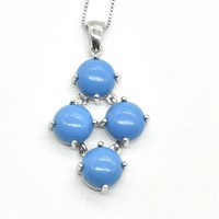 Silver Turquoise(8.05ct) Necklace
