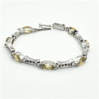 Silver Citrine Ruby(8.7ct) Bracelet