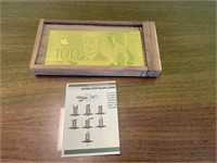 24K Clad $100 Cdn Bill Novelty with Puzzle Box
