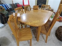 beautiful hickory dining room table w 6 chairs