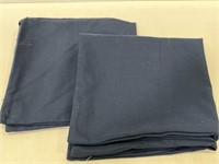 Pair of navy linen feel pillow covers 20x20"
