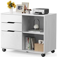 Sweetcrispy 3-Drawer File Cabinet, Lateral Mobile