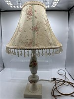 Vintage ceramic lamp with  flowers