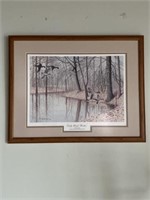 Signed Water Fowl Framed Print 24x19