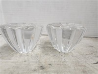 Heavy Crystal Candlestick Holders