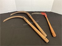Two Hand Scythes & Grass Trimmer