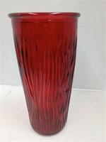 Red glass vase