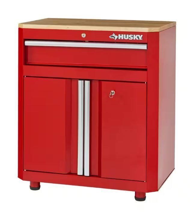 Husky1-Drawer 2-Door Garage Base Cabinet Red