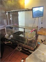 Stainless steel bar prep station. Measures 76" h
