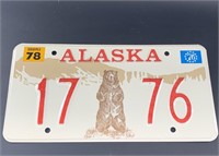 1976 Standing bear sample Alaska License plate 177