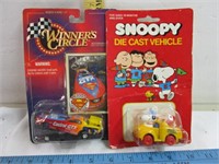 Die Cast Snoopy Towing & NASCAR Cars