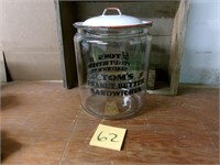 Vintage Tom's peanut butter sandwiches jar