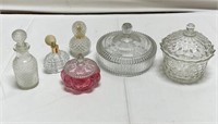 Vanity Lot, Vintage Perfume Bottles, Colored