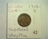 1915-S LINCOLN CENT VF