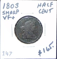1803 Half Cent VF+. Nice!
