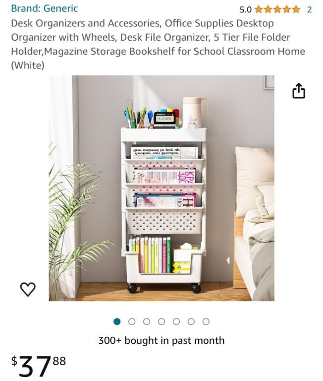 Organizer Cart With Wheels (New)
