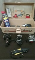 Fenwick Tackle Box With 3 Reels, Retractable