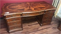 Mahogany Wooden Desk with Inlay Top