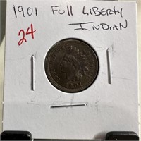 1901 FULL LIBERTY INDIAN HEAD PENNY CENT